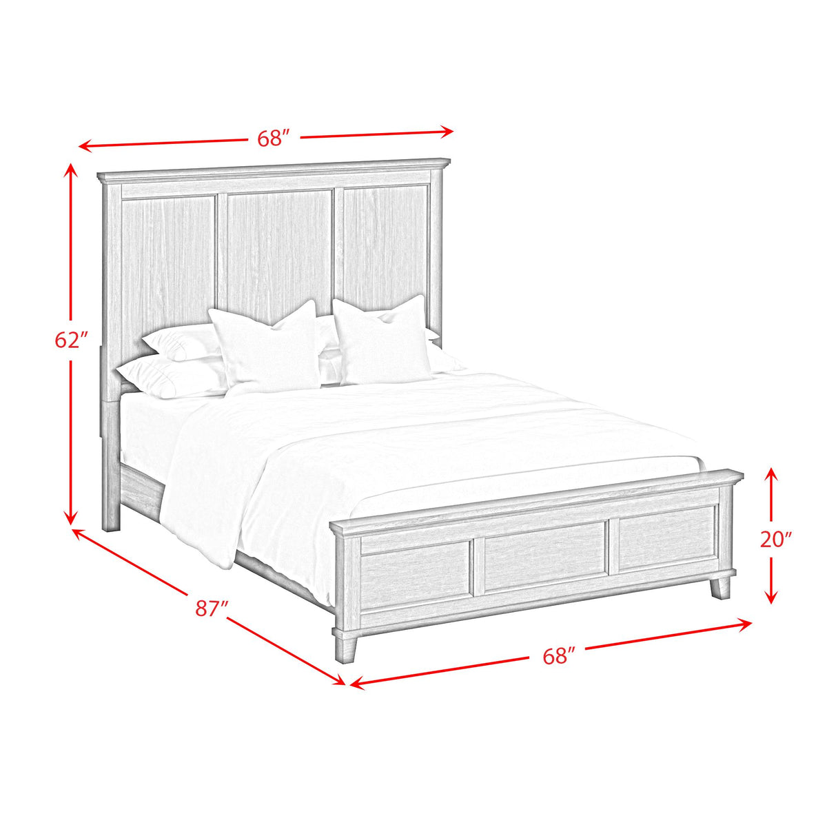  Elements International Canterbury B-13030-7-QB Queen Panel Bed IMAGE 6