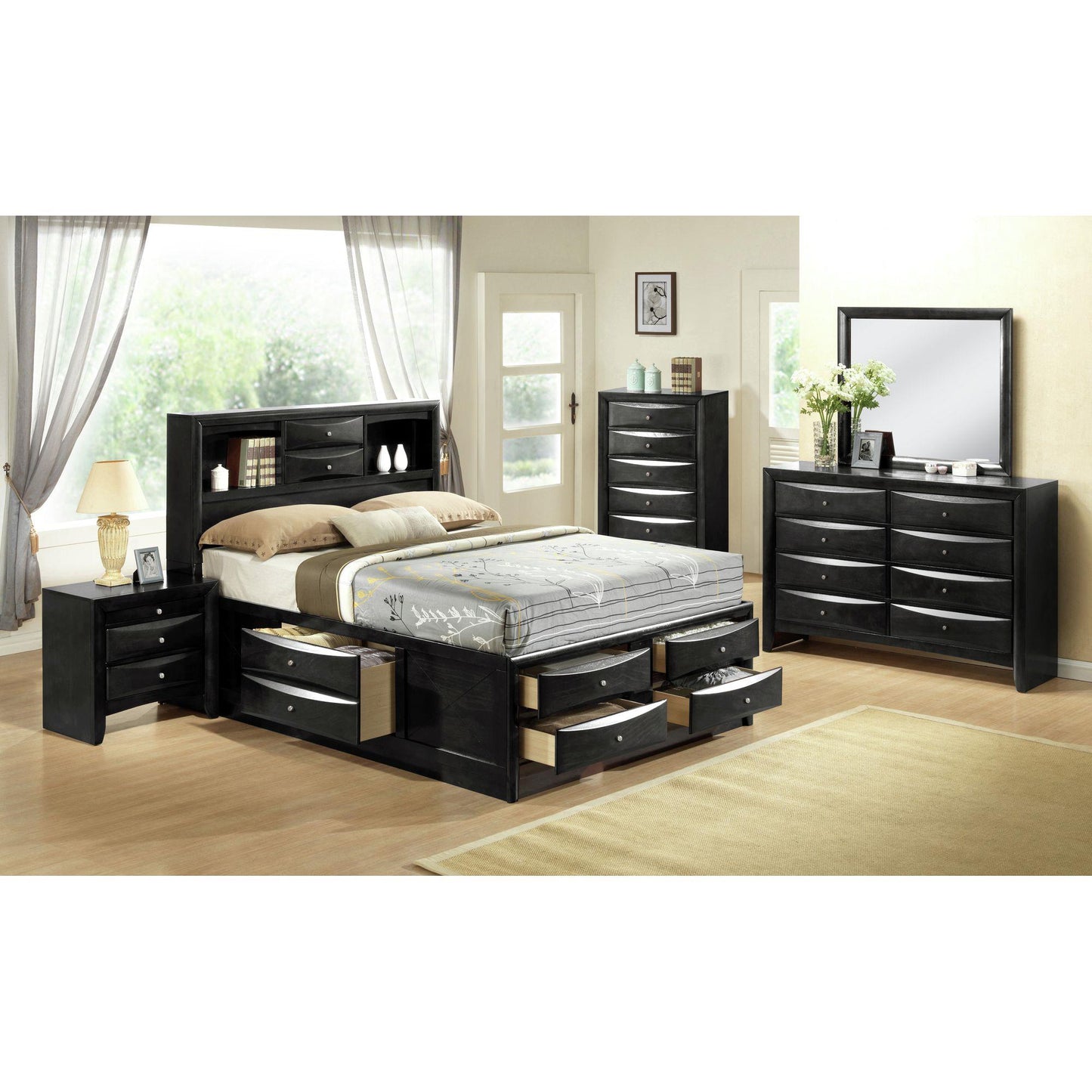  Elements International Emily EM870QB Queen Storage Bed IMAGE 4