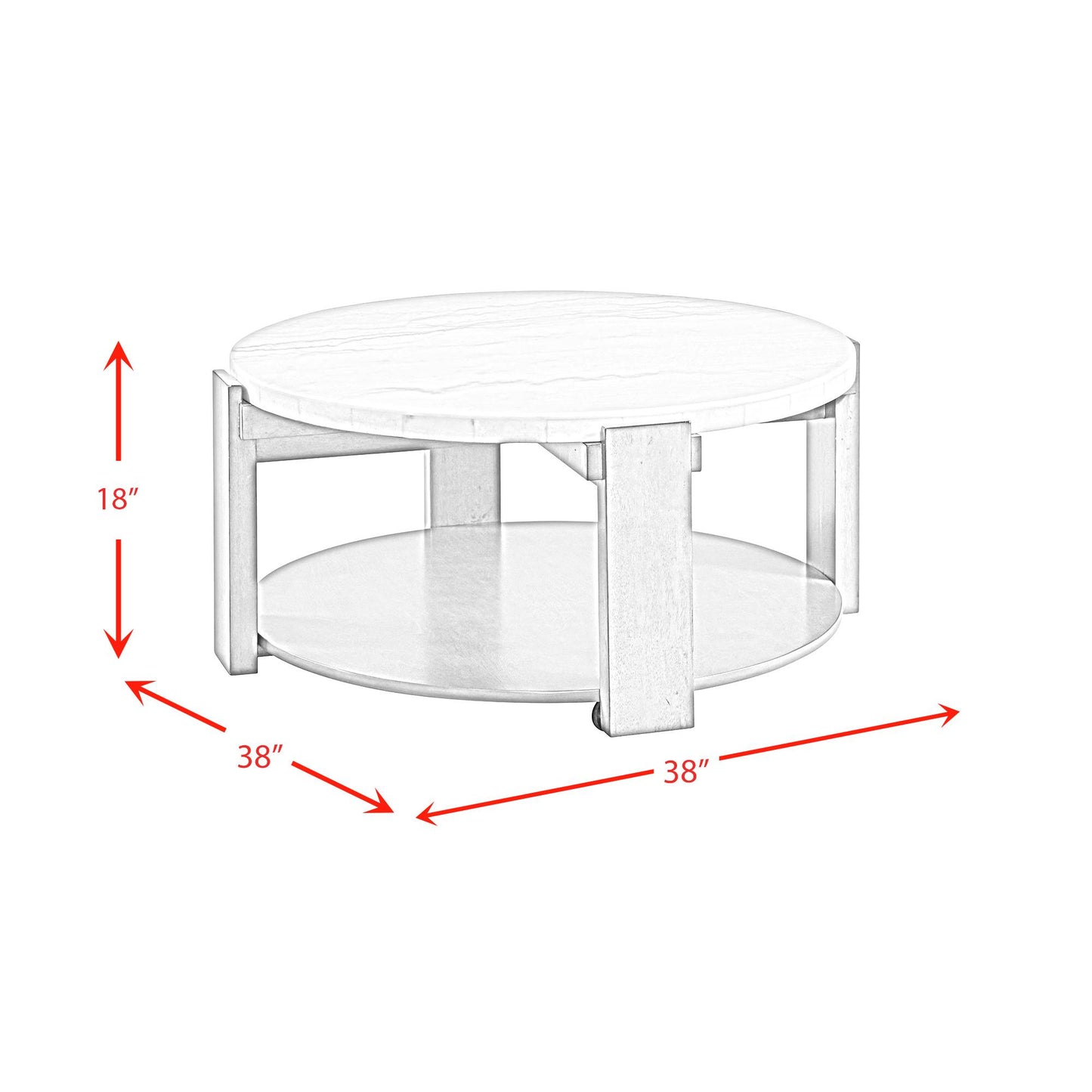  Elements International Rosamel T.17820.CT Round Coffee Table IMAGE 8