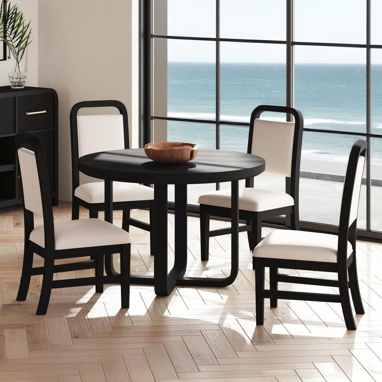  Elements International Ridgemont D-14440-8W-RDT Round Dining Table IMAGE 3