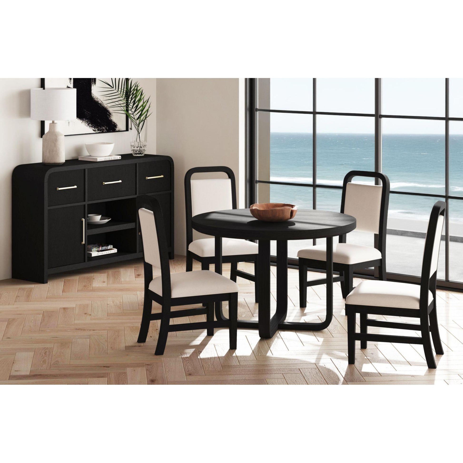  Elements International Ridgemont D-14440-8W-RDT Round Dining Table IMAGE 4