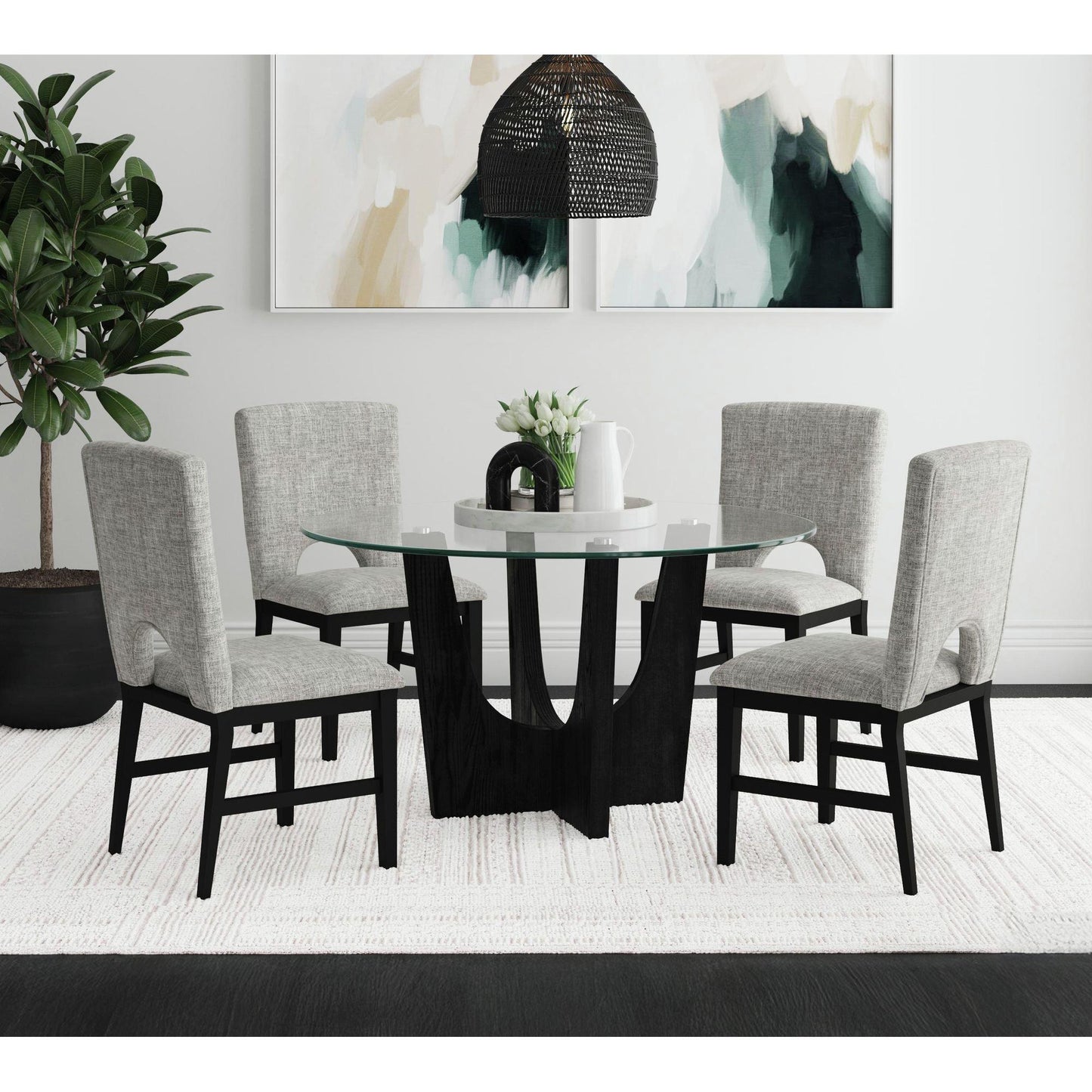  Elements International Oregon D-17380-8-DT3 Round Dining Table IMAGE 3