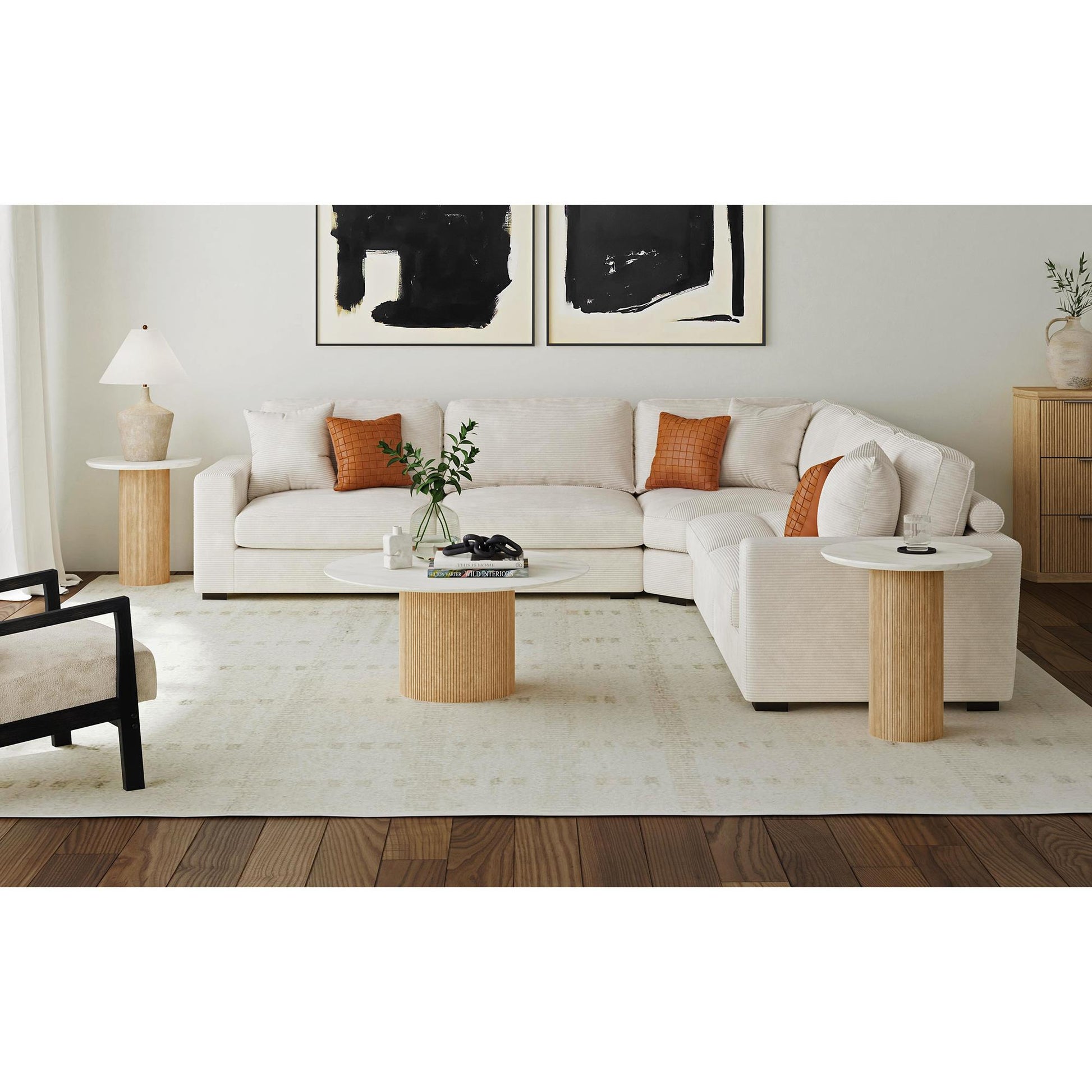  Elements International Sylvie T-16000-6-RET Round End Table IMAGE 2
