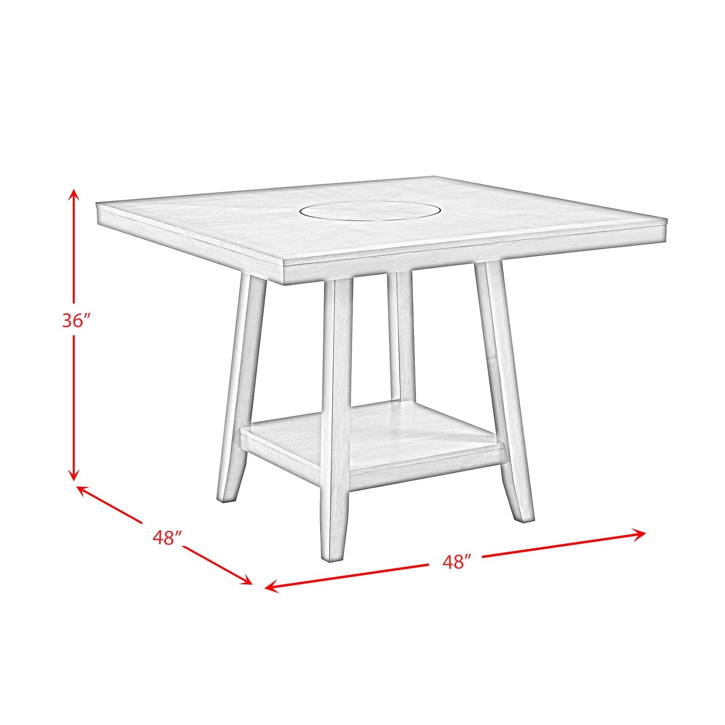  Elements International Seneca D-7670-3-CT Square Counter Table IMAGE 11