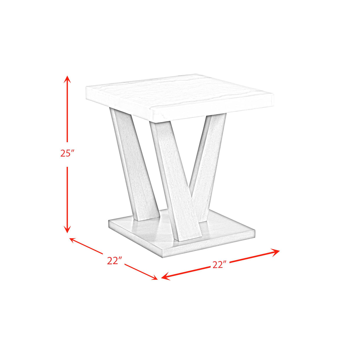  Elements International Greta T.6850.ET Square End Table IMAGE 10