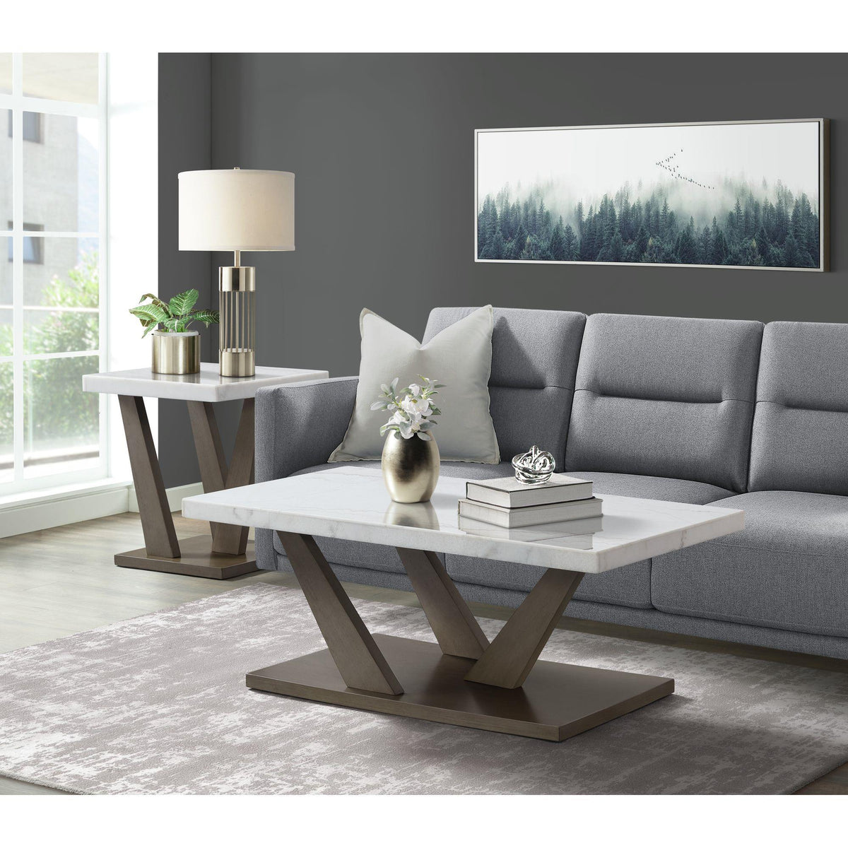  Elements International Greta T.6850.ET Square End Table IMAGE 4