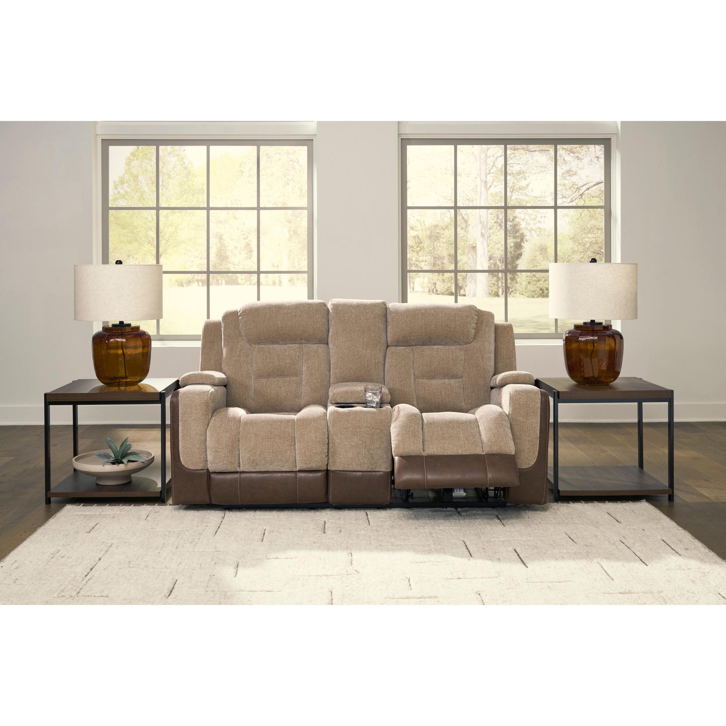  Signature Design by Ashley Mixed Motion PC8350418 Power Reclining Loveseat with Console  & Adjutasble Headrest IMAGE 8