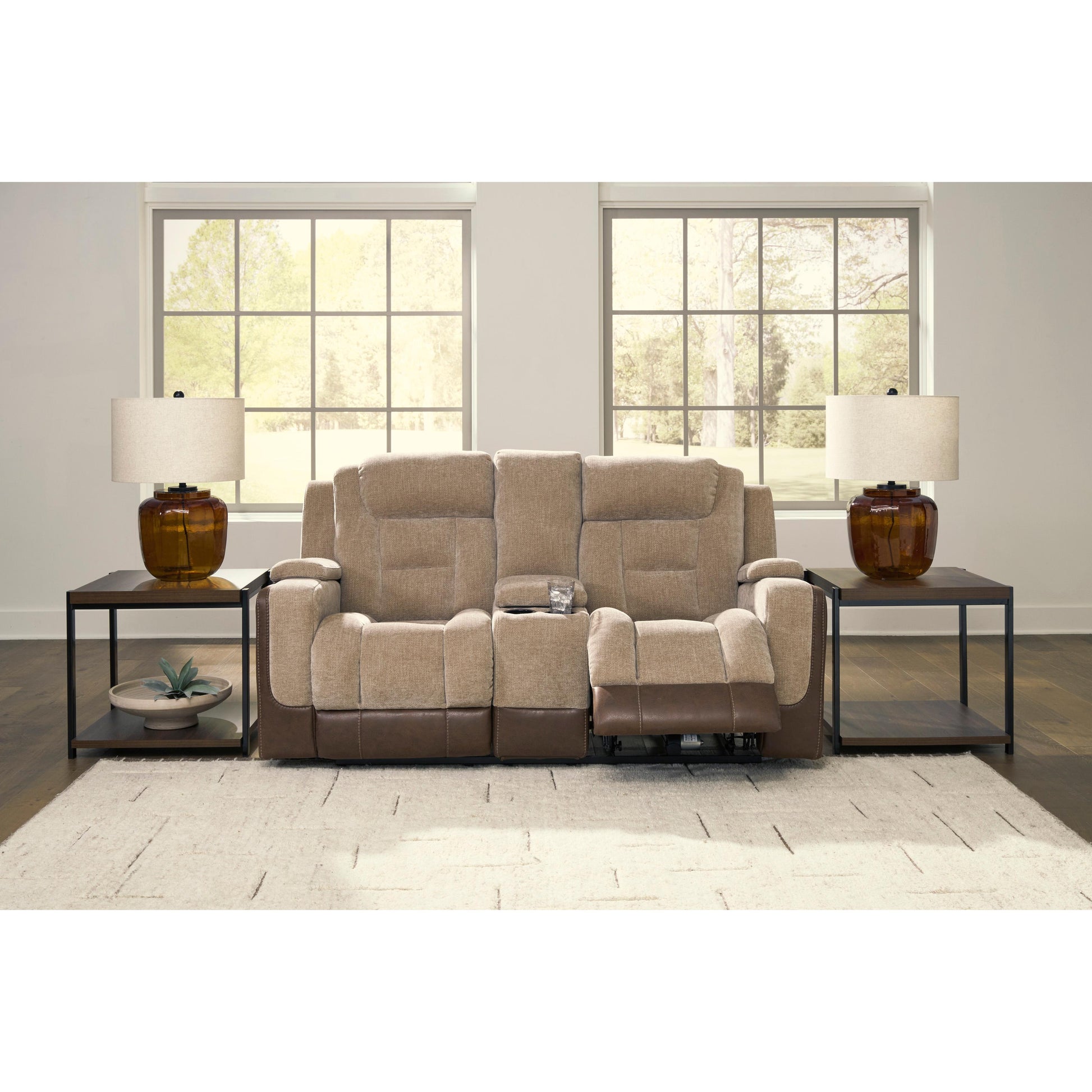  Signature Design by Ashley Mixed Motion PC8350418 Power Reclining Loveseat with Console  & Adjutasble Headrest IMAGE 8