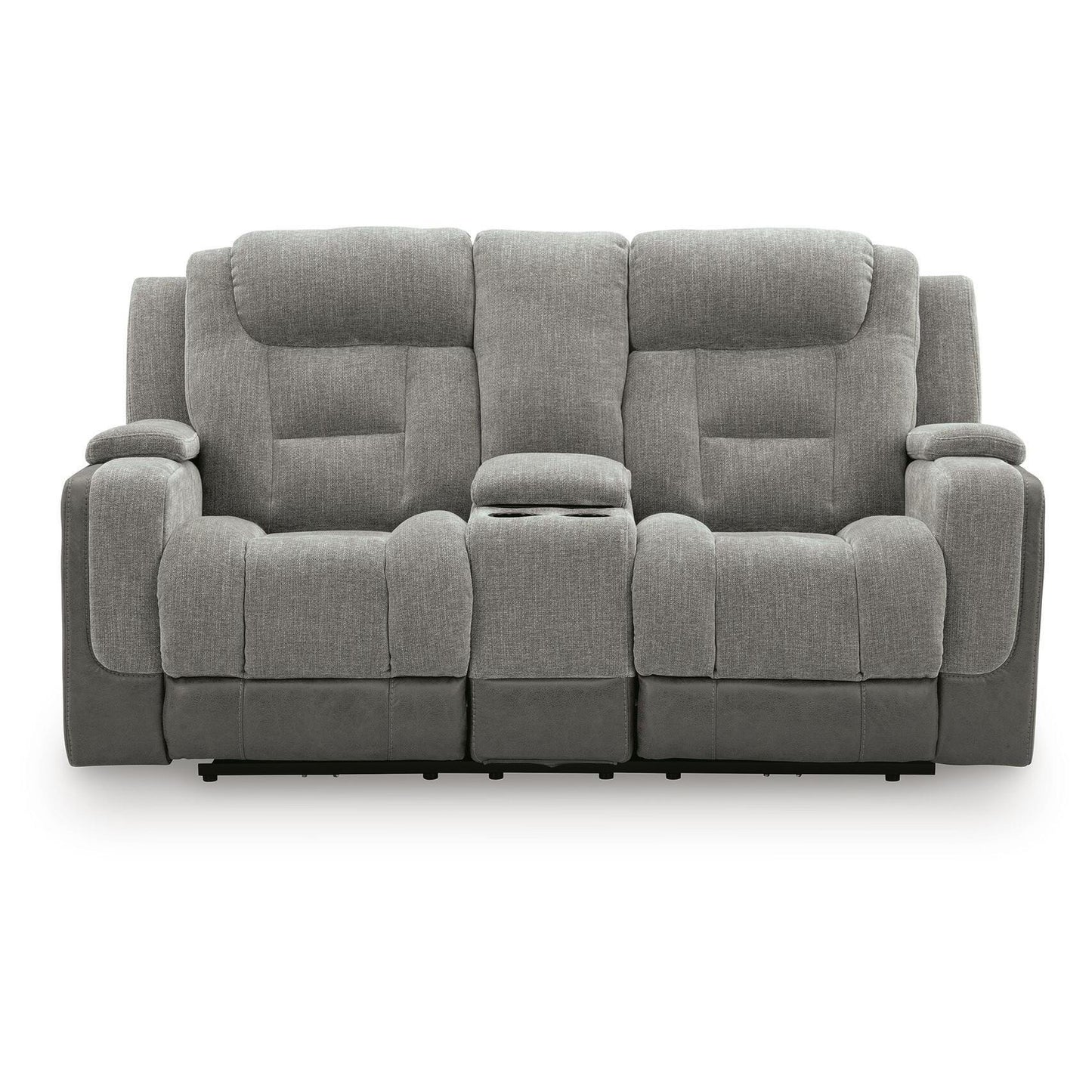  Signature Design by Ashley Mixed Motion PC8350518 Power Reclining Loveseat with Console  & Adjutasble Headrest IMAGE 2