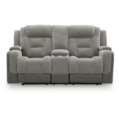  Signature Design by Ashley Mixed Motion PC8350518 Power Reclining Loveseat with Console  & Adjutasble Headrest IMAGE 2