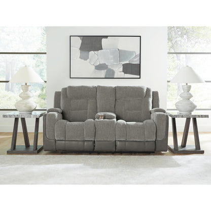  Signature Design by Ashley Mixed Motion PC8350518 Power Reclining Loveseat with Console  & Adjutasble Headrest IMAGE 5