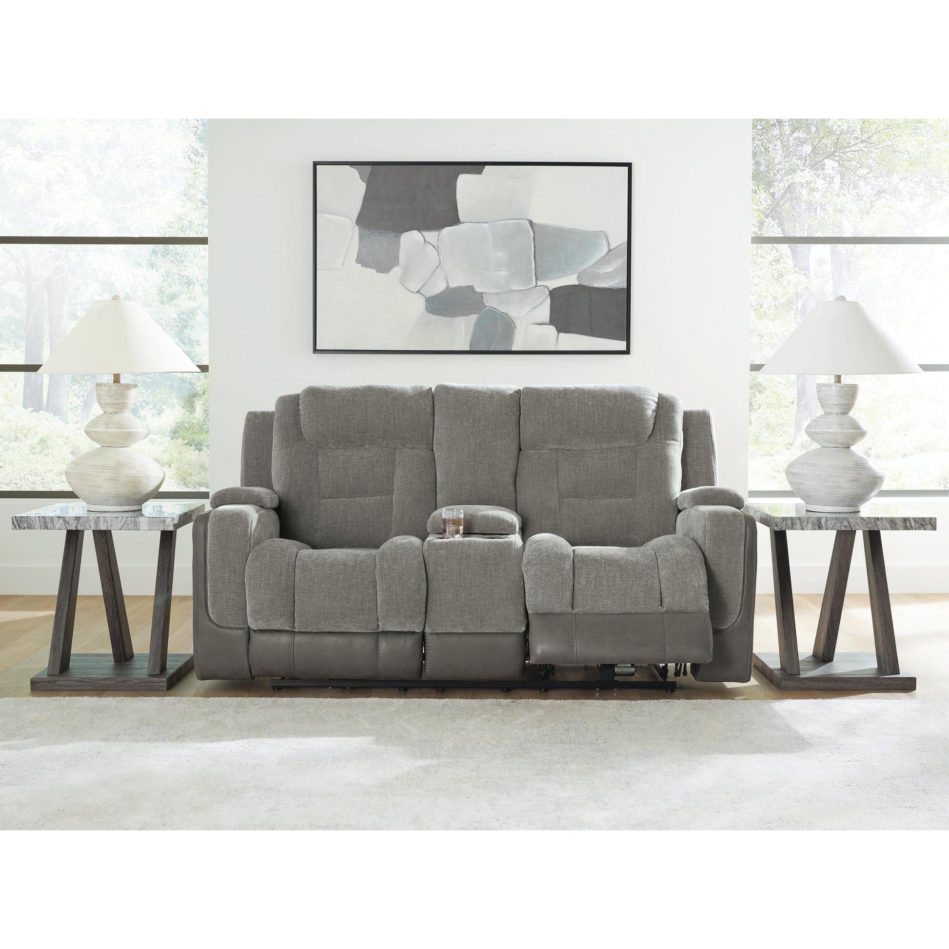  Signature Design by Ashley Mixed Motion PC8350518 Power Reclining Loveseat with Console  & Adjutasble Headrest IMAGE 7