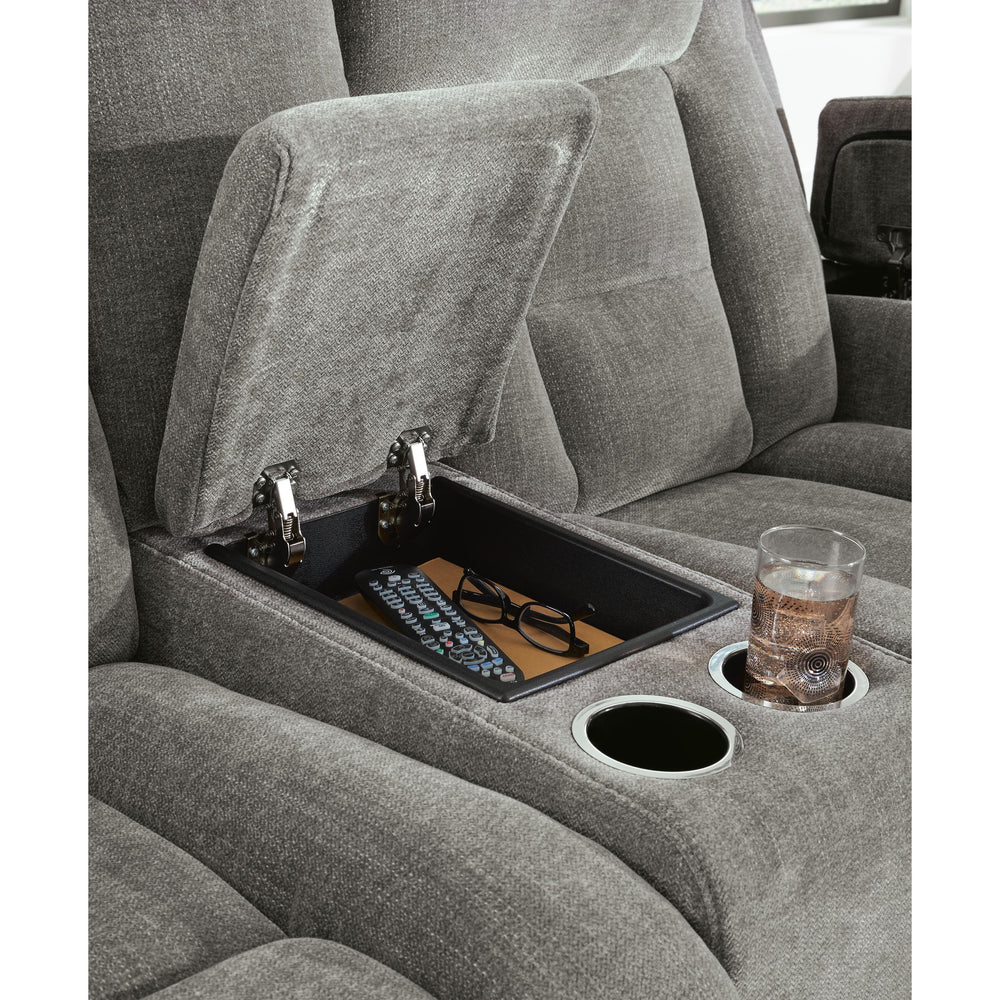  Signature Design by Ashley Mixed Motion PC8350518 Power Reclining Loveseat with Console  & Adjutasble Headrest IMAGE 9