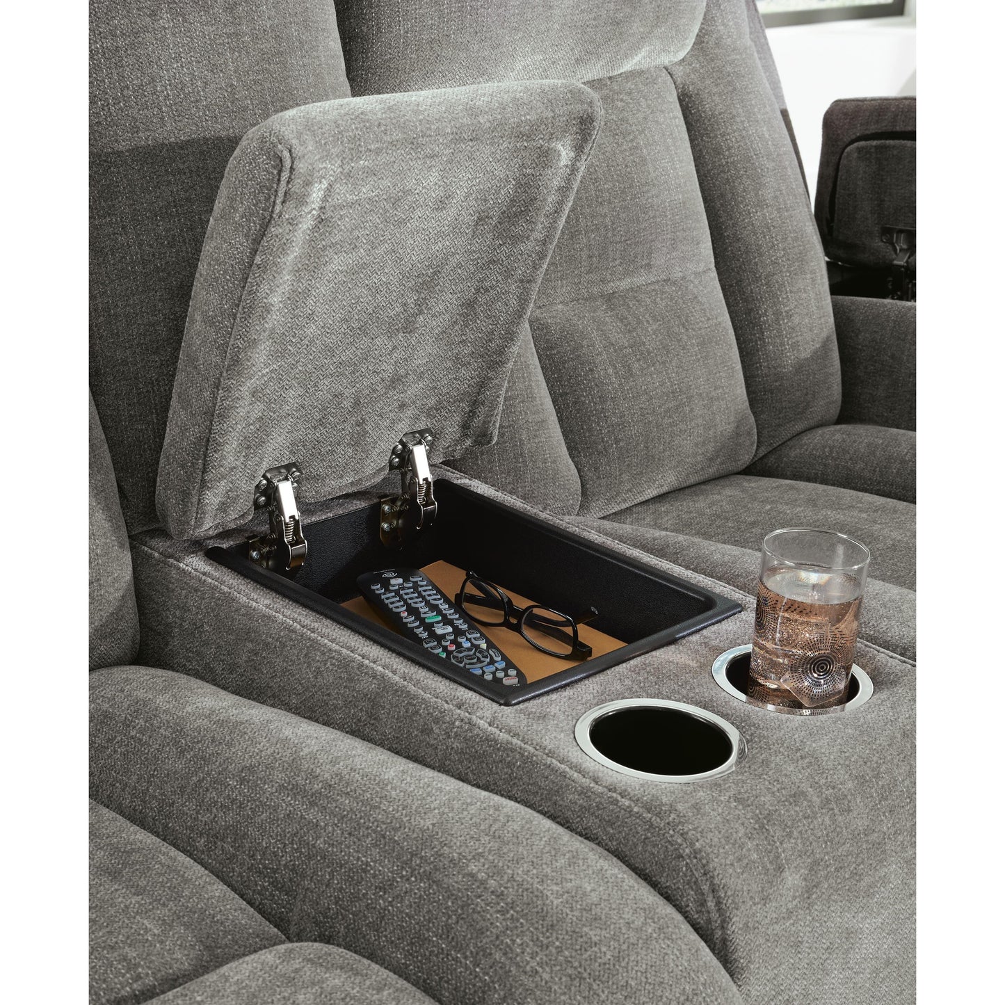  Signature Design by Ashley Mixed Motion PC8350518 Power Reclining Loveseat with Console  & Adjutasble Headrest IMAGE 9