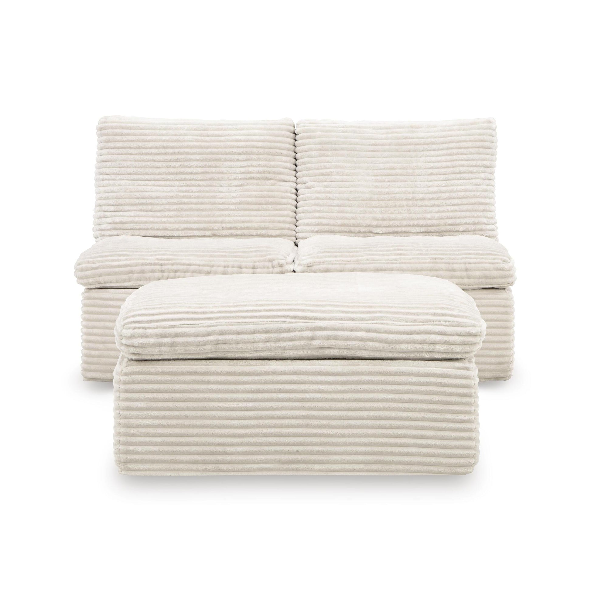  Signature Design by Ashley Fannin PC8430431 2 Armless Chairs with Ottoman IMAGE 2