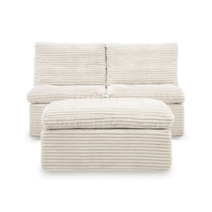  Signature Design by Ashley Fannin PC8430431 2 Armless Chairs with Ottoman IMAGE 2