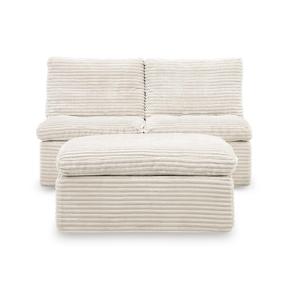  Signature Design by Ashley Fannin PC8430431 2 Armless Chairs with Ottoman IMAGE 2