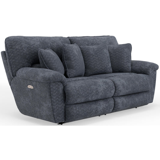  Catnapper Paxon 61481 Power Headrest Deep Seat Reclining Sofa - Smoke IMAGE 1