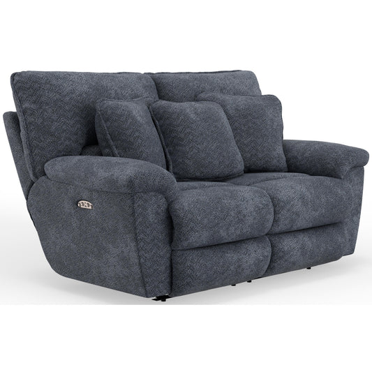  Catnapper Paxon 61482 Power Headrest Deep Seat Reclining Loveseat - Smoke IMAGE 1