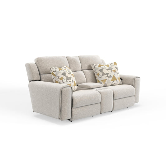  Catnapper Micah 61549 Power Headrest Power Deep Seat Reclining Console Loveseat - Oatmeal IMAGE 1