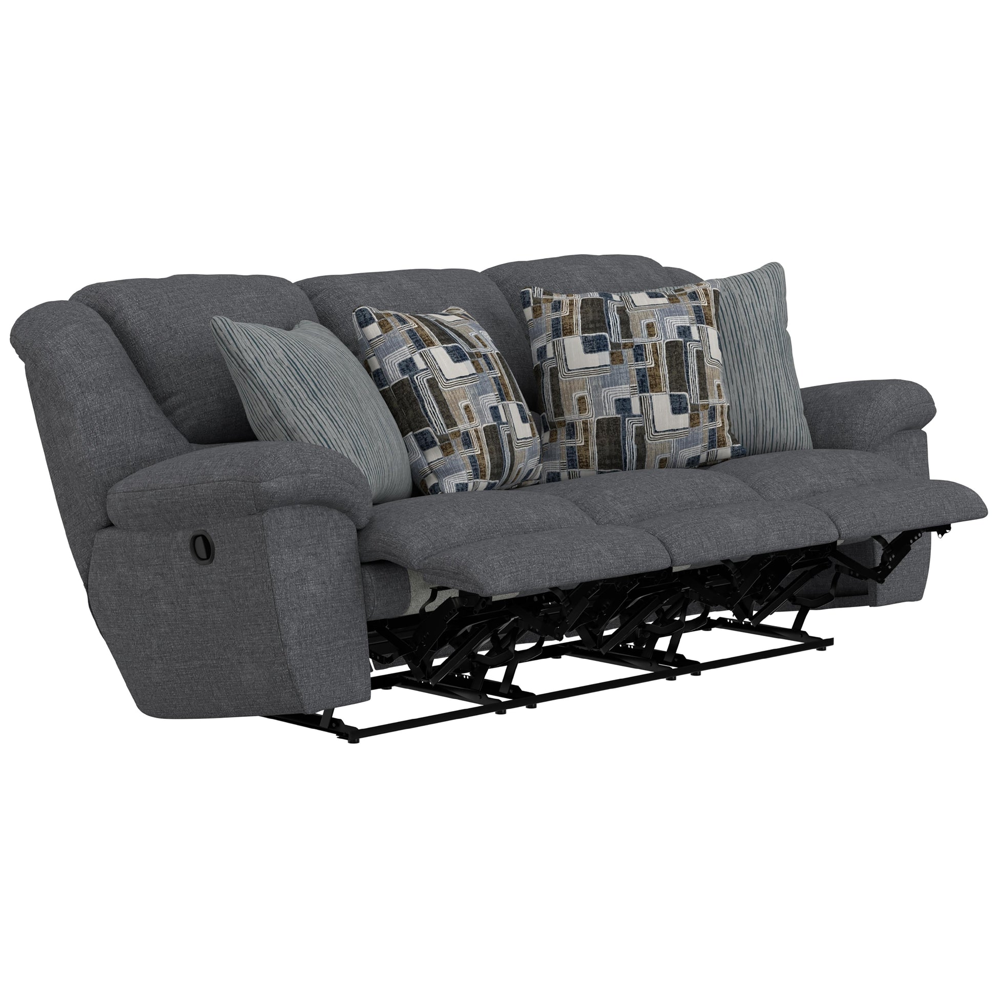  Catnapper Trifecta 16545 Sofa with 3 Recliners & Drop Down Table - Smoke IMAGE 1