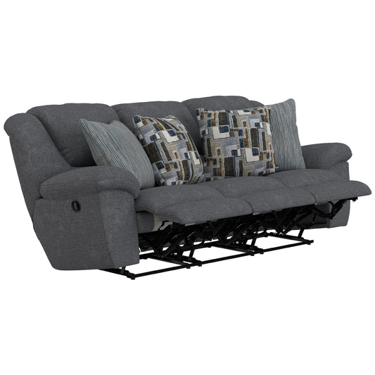  Catnapper Trifecta 16545 Sofa with 3 Recliners & Drop Down Table - Smoke IMAGE 1