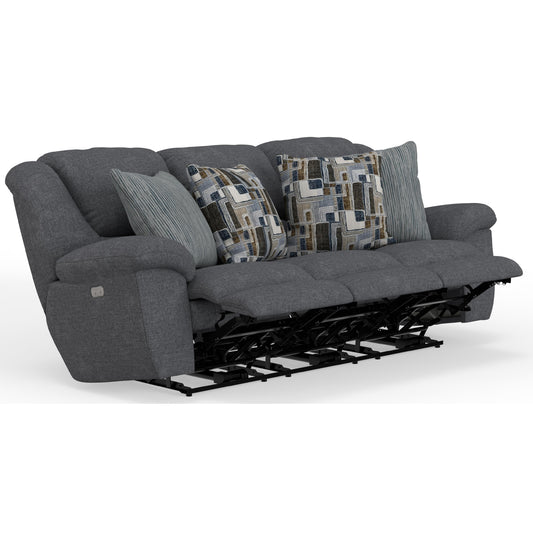  Catnapper Trifecta 616545 Power Sofa with 3 Recliners & Drop Down Table - Smoke IMAGE 1