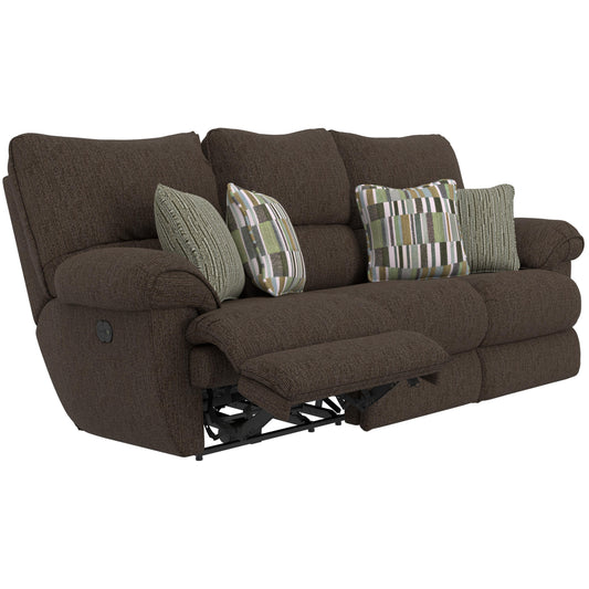 Catnapper Lenny 62571 Power Lay Flat Reclining Sofa - Chocolate IMAGE 1