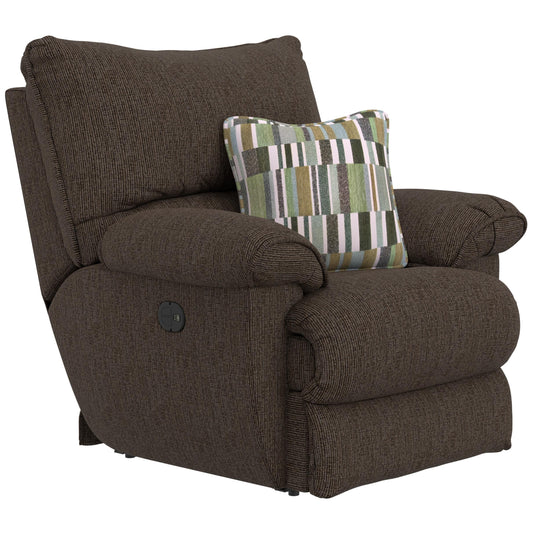  Catnapper Lenny 625707 Power Lay Flat Recliner - Chocolate IMAGE 1