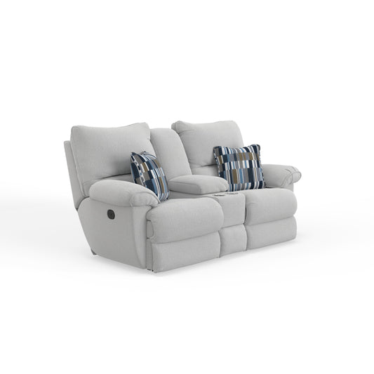  Catnapper Lenny 62579 Power Lay Flat Reclining Console Loveseat - Winter IMAGE 1