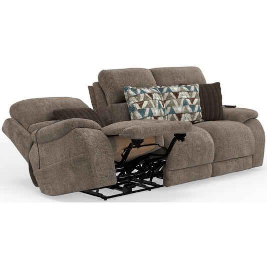  Catnapper Joya 762821 Power Headrest Power LayFlat Reclining Sofa with CR3 Heat/Massage/Lumbar/ZG - Mushroom IMAGE 1