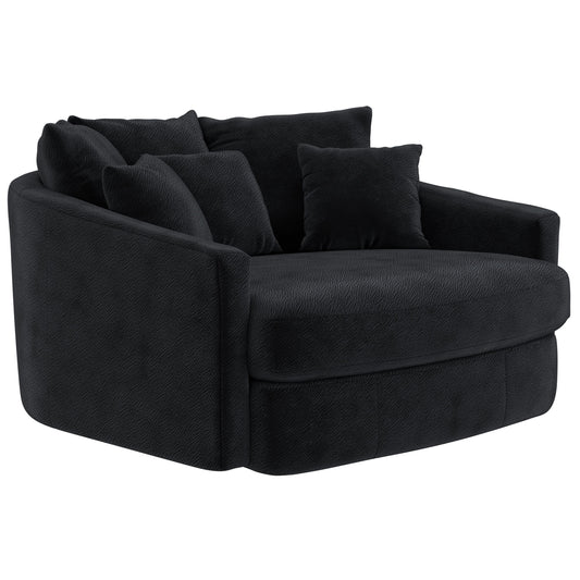  Jackson Furniture Matty 71009 Round Accent Cuddle Chaise - Ebony IMAGE 1