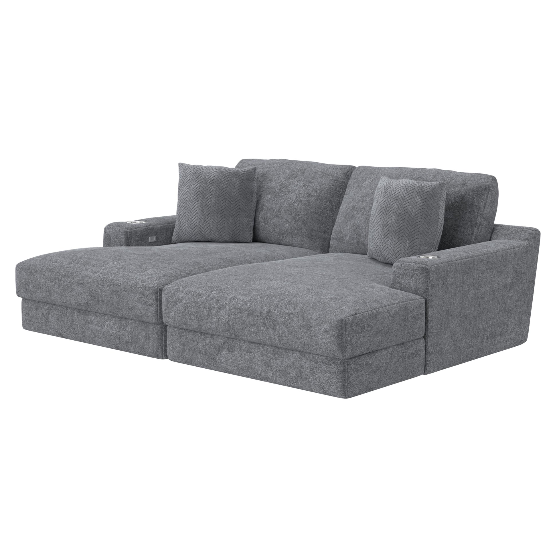  Jackson Furniture Cozy 344516 RSF Chaise with USB - Gunmetal IMAGE 1