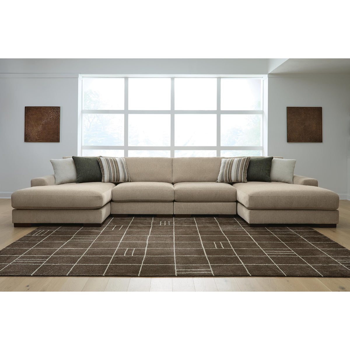  Benchcraft Linenhause 31803S9 4 pc Double Chaise Sectional IMAGE 2