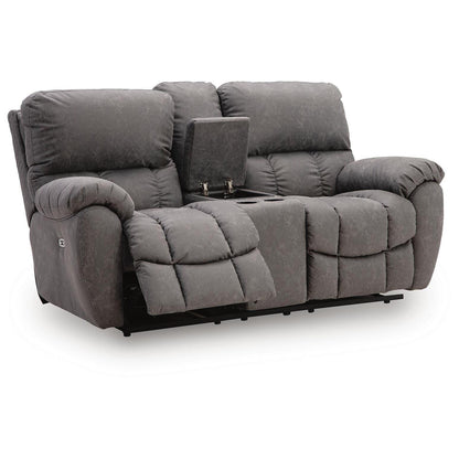  Signature Design by Ashley Bakerstein PC1250318 Power Recliner Loveseat with Console & Adjustable Headrest IMAGE 2