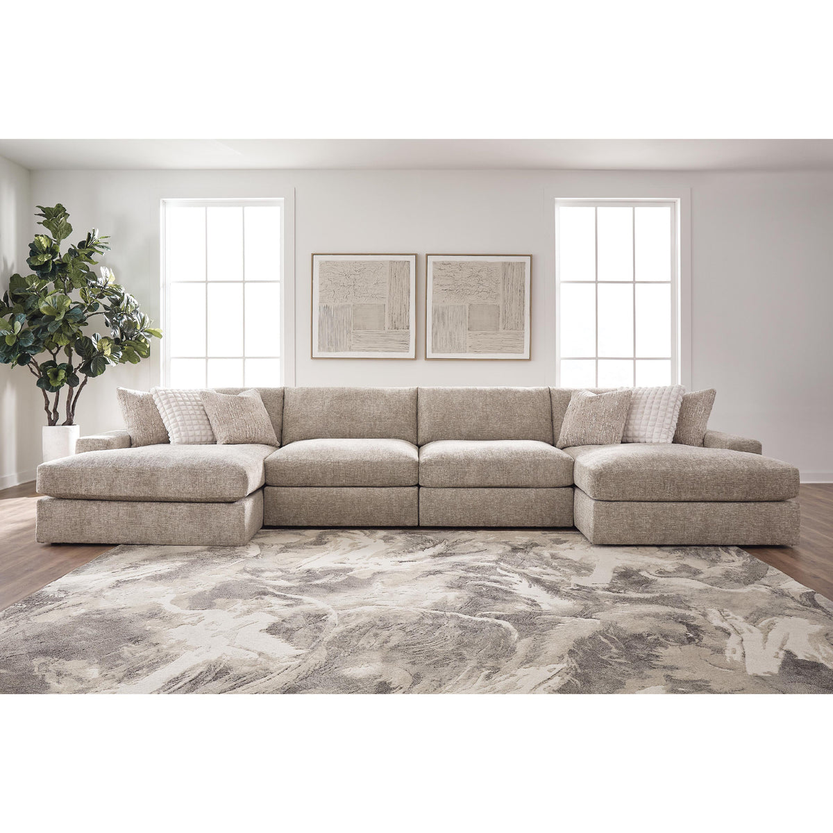  Signature Design by Ashley Nexora-Court PC68008S9 4 pc Double Chaise Sectional IMAGE 2