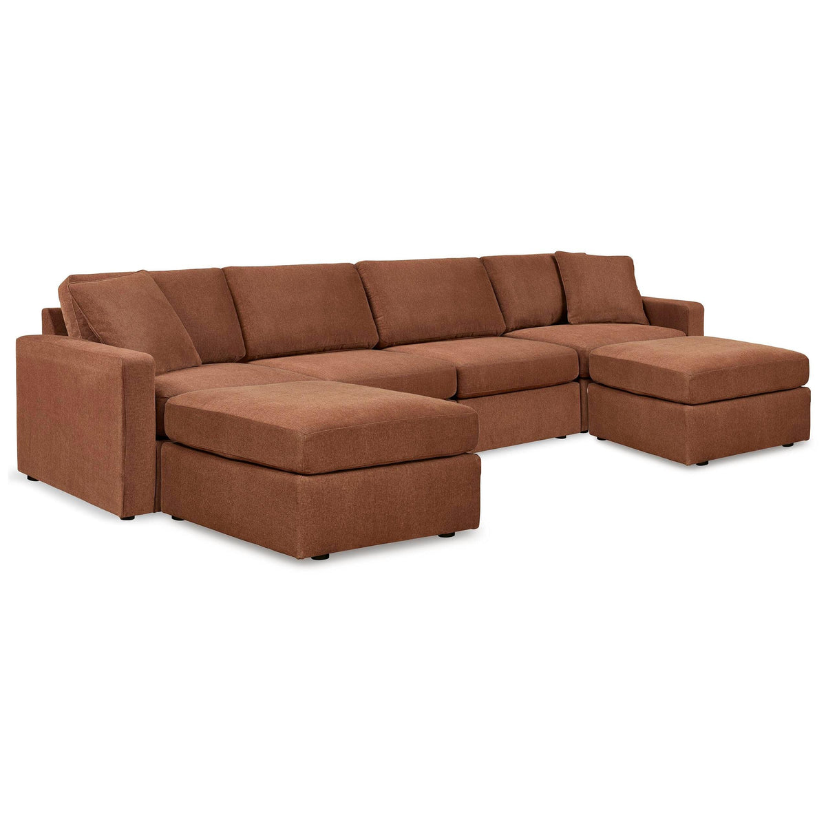  Signature Design by Ashley® Modmax 92102U1 4 pc Sectional and 2 Ottomans - Spice IMAGE 1