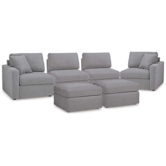  Signature Design by Ashley® Modmax 92104U1 4 pc Sectional and 2 Ottomans - Granite IMAGE 1
