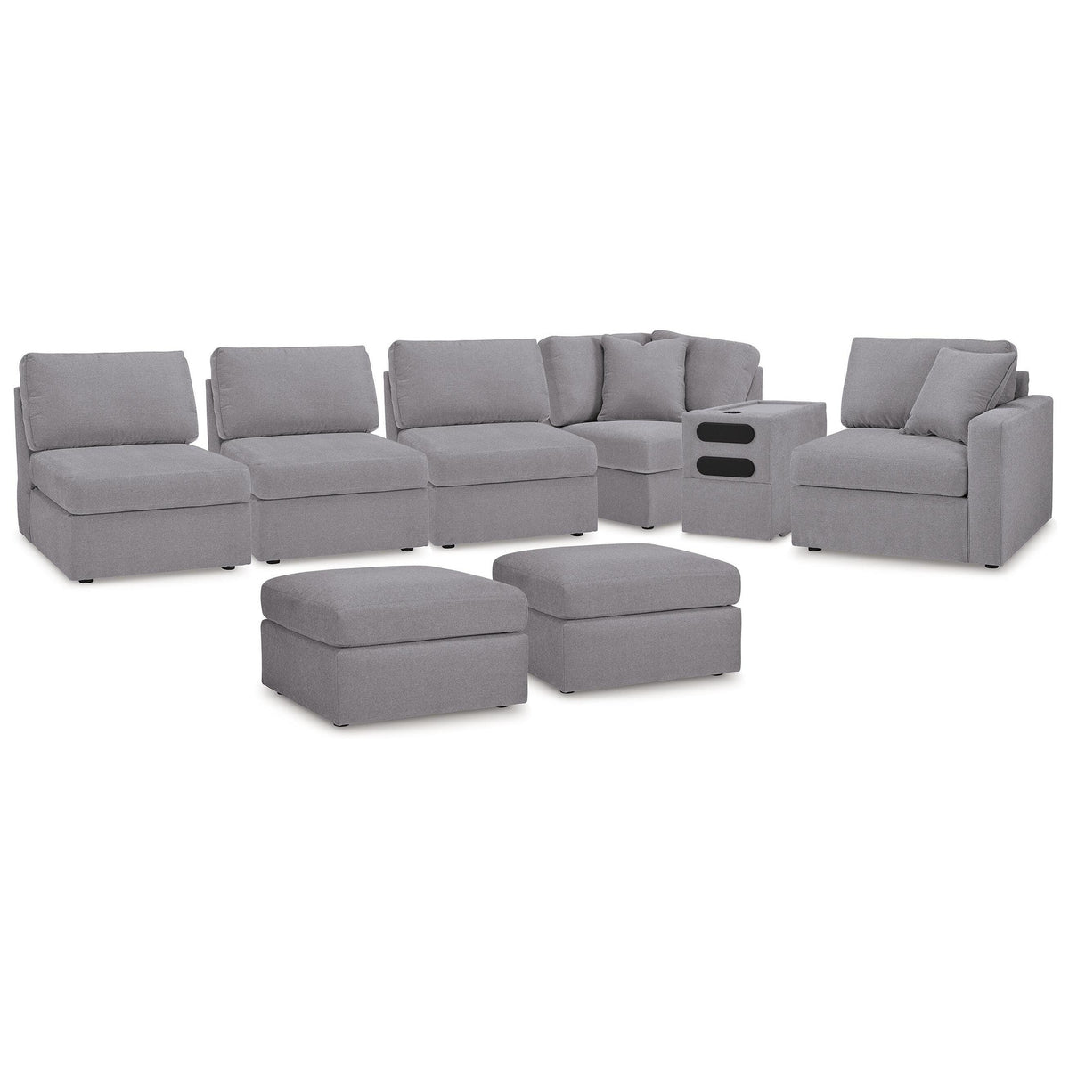  Signature Design by Ashley® Modmax 92104U8 6 pc Sectional and 2 Ottomans - Granite IMAGE 1