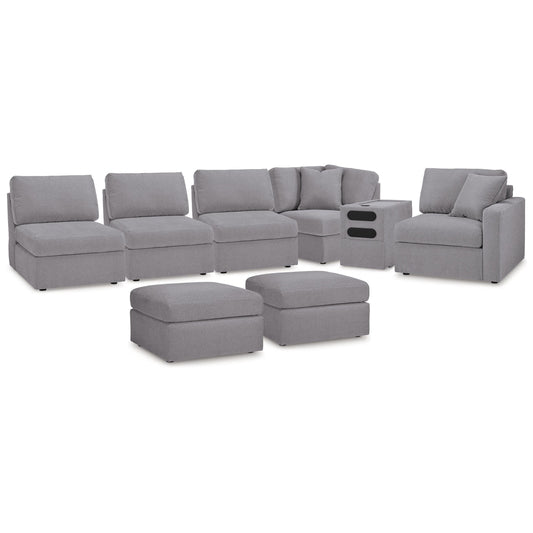  Signature Design by Ashley® Modmax 92104U8 6 pc Sectional and 2 Ottomans - Granite IMAGE 1