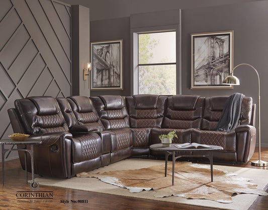 98811 Breckenridge Sectional - Brown and Tabacco - American Furniture of Slidell