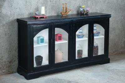 NEW Glazed Credenza 4GD w/Bar Handle 72x16.8x38.2"H (183x43x97cm) EBONY
