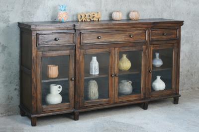 NEW Montgomery Glz Credenza 4GD 3Drw w/RG 78.7x17.7x44.1"H (200x45x112cm) DRIFTWOOD