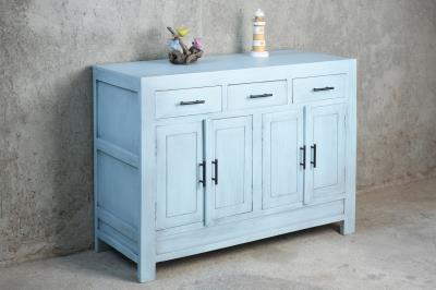 NEW Harlow Accent Cabinet 4 Doors 3Drw w/RG 46.8x17.7x35.3"H (119x45x90cm) SKY BLUE