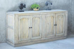 NEW Nathaniel Sideboard 4Panel Doors 73.2x18.8x36.2"H (186x48x92cm) DRIFTWOOD