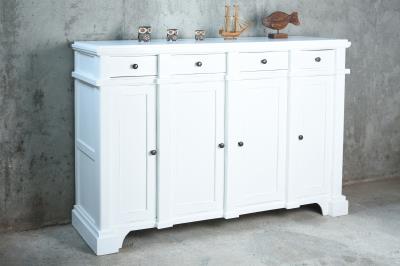 NEW Lannox Tall Credenza 4Dr 4Drw w/RG 66.8x19.6x47.6"H (170x50x121cm) EBONY