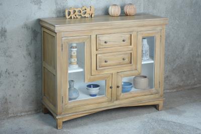 NEW Bowery Glz Accent Curio 2GD 2Drw w/RG 47.6x17.7x38.2"H (121x45x97cm) SAND