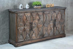 NEW Diamond Credenza 4Diamond Moulded Doors 72x16.8x38.2"H (183x43x97cm) TEA BROWN