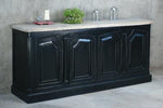 NEW Early American Credenza 4Doors 78.7x20.1x35.3"H (200x51x90cm) EBONY