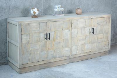 NEW Lucia Oversized Credenza 4Doors 80.7x18.8x33.5"H (205x48x85cm) DRIFTWOOD